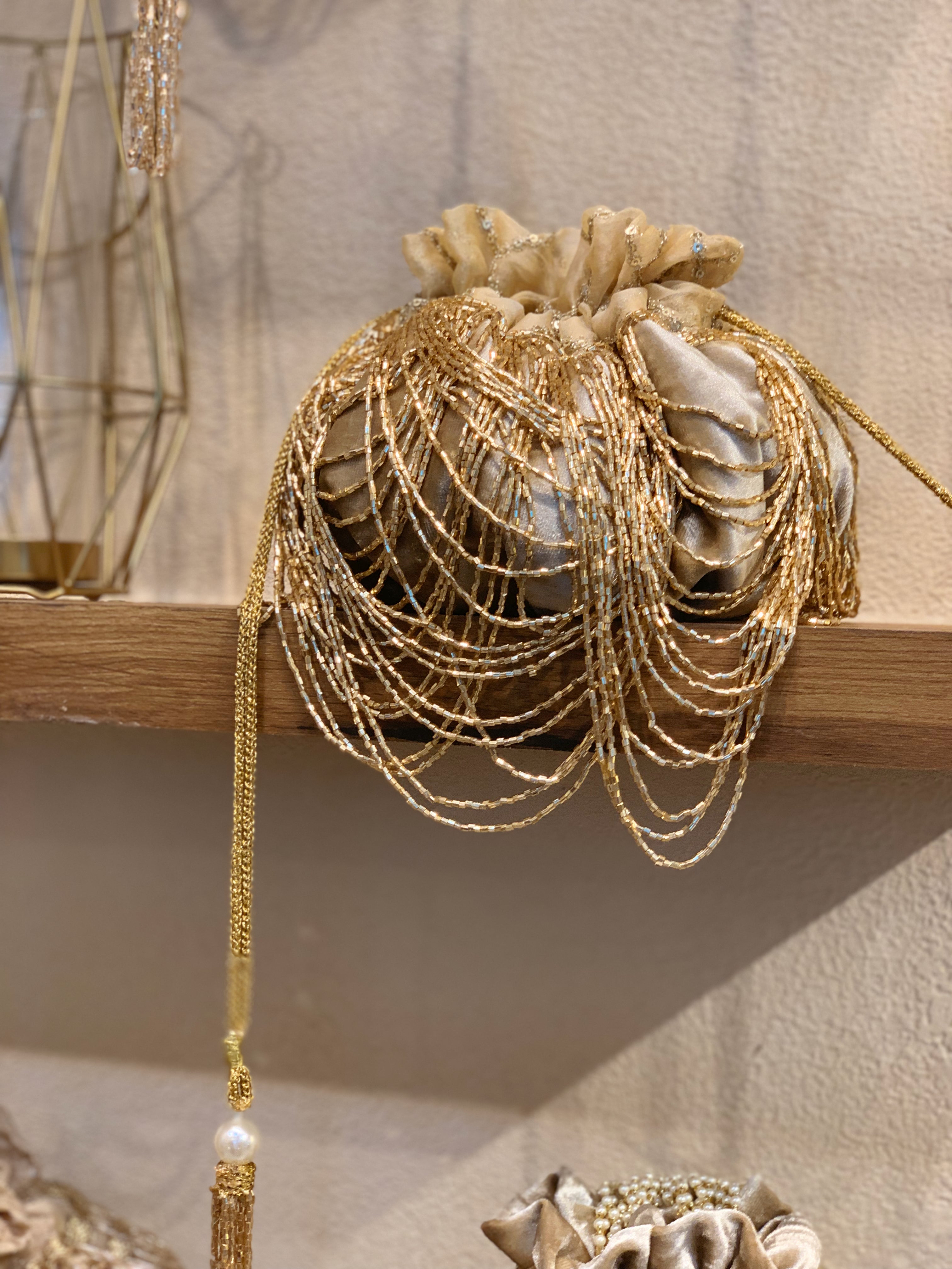 The Perfect Golden Potli Bag - Ozel
