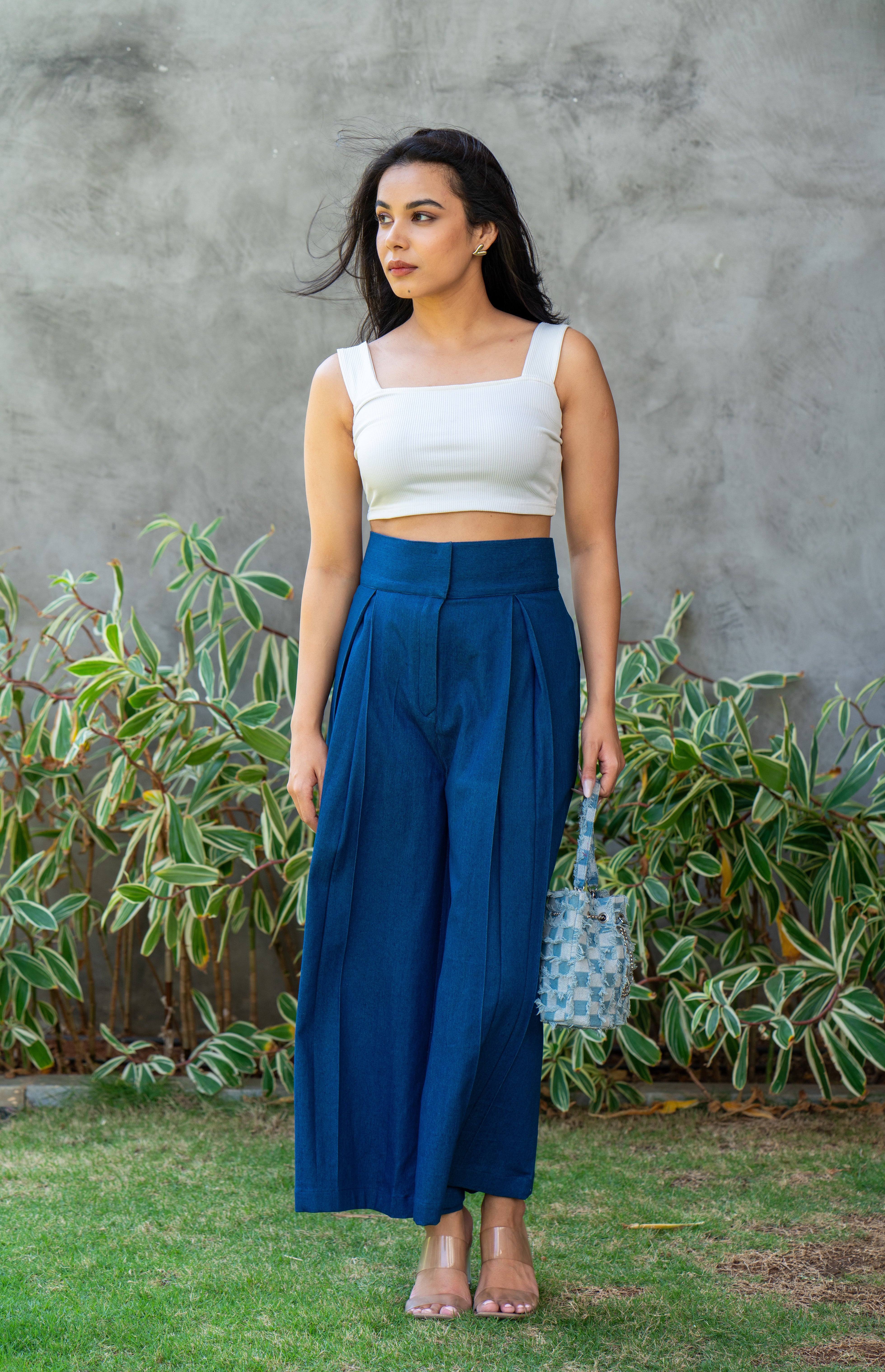 Frayed Denim Bucket Bag
