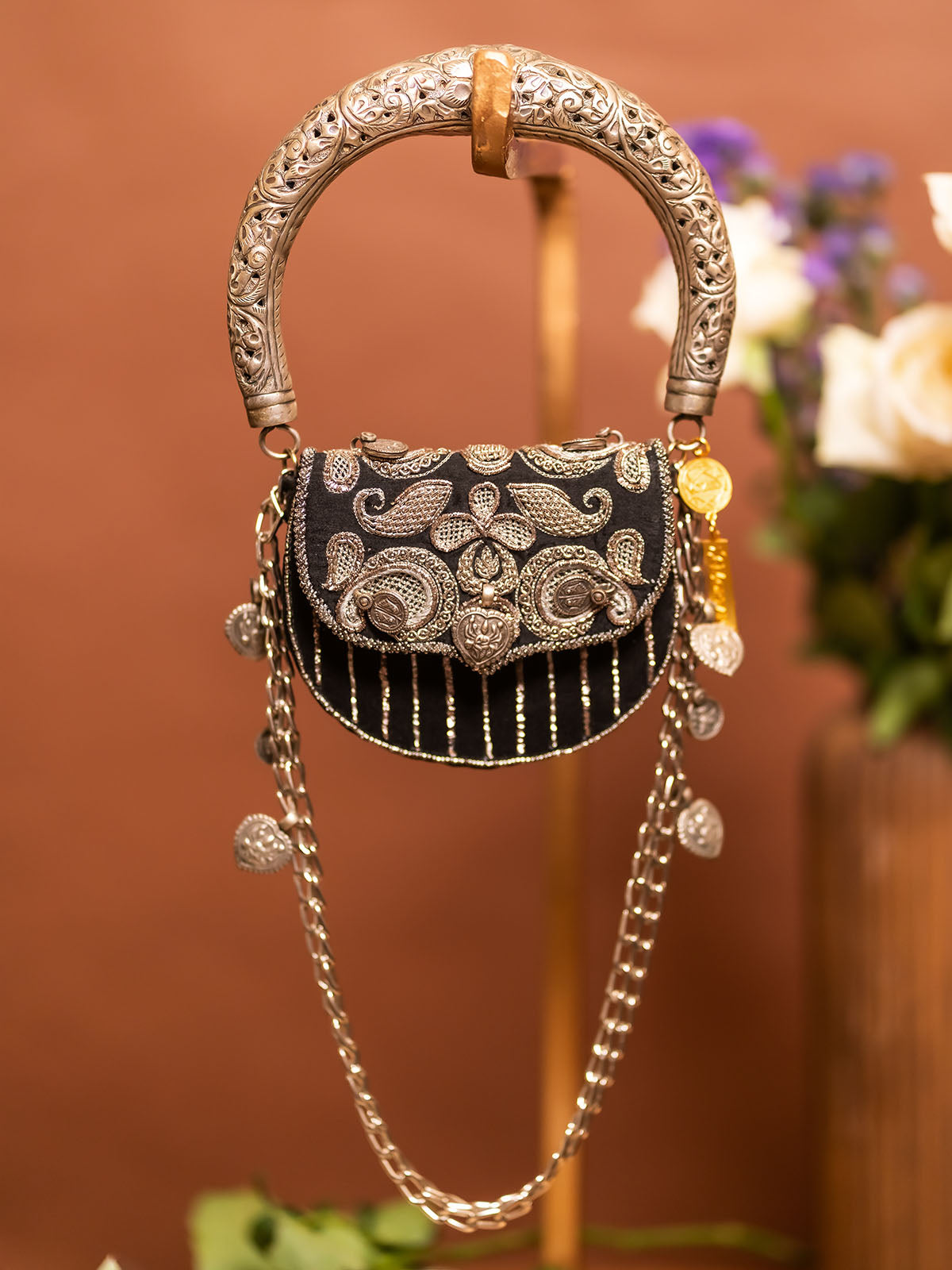 Khushnaz Turner with Amra Black Hasli Bag