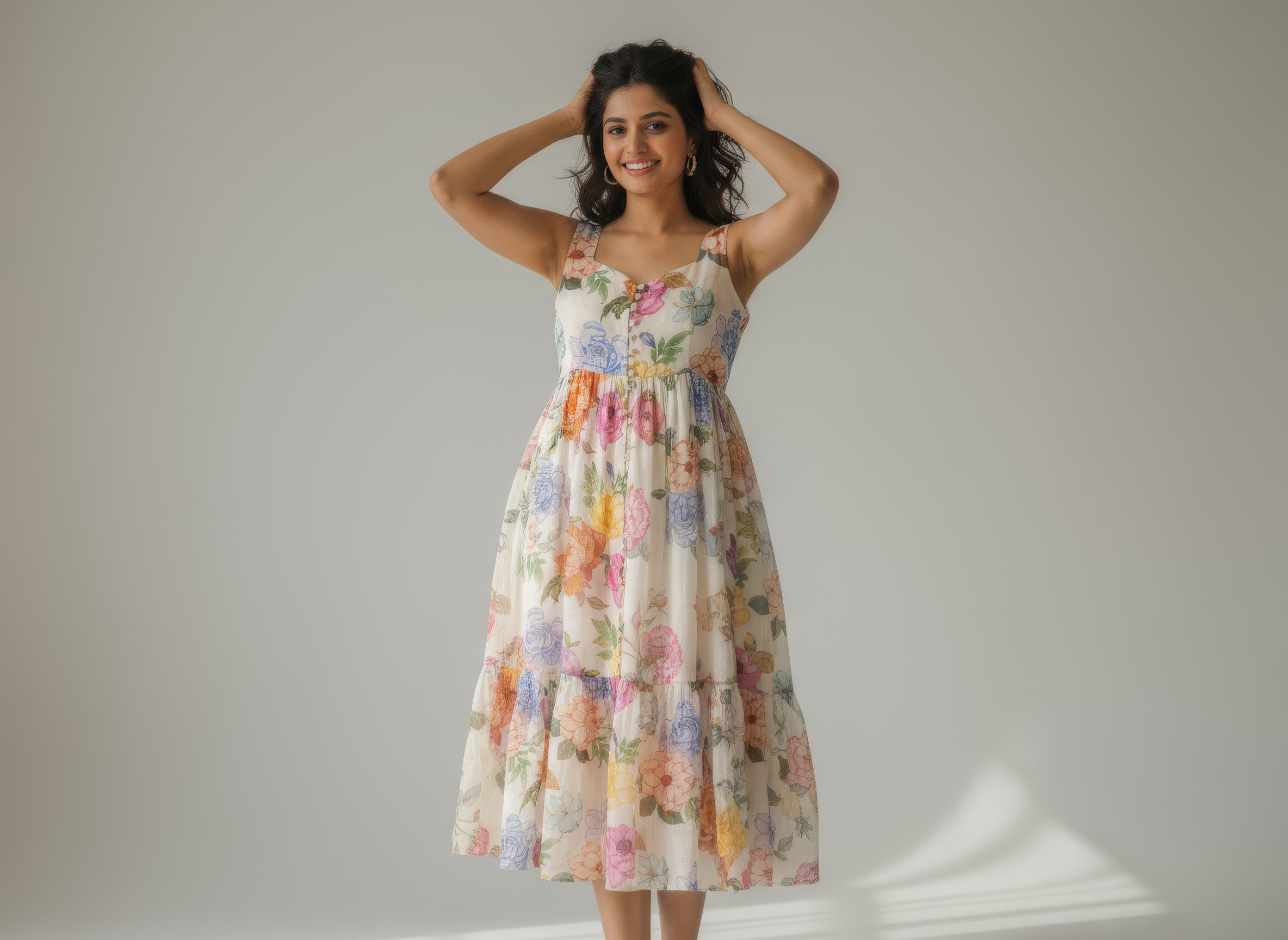 Watercolor sleeveless dress