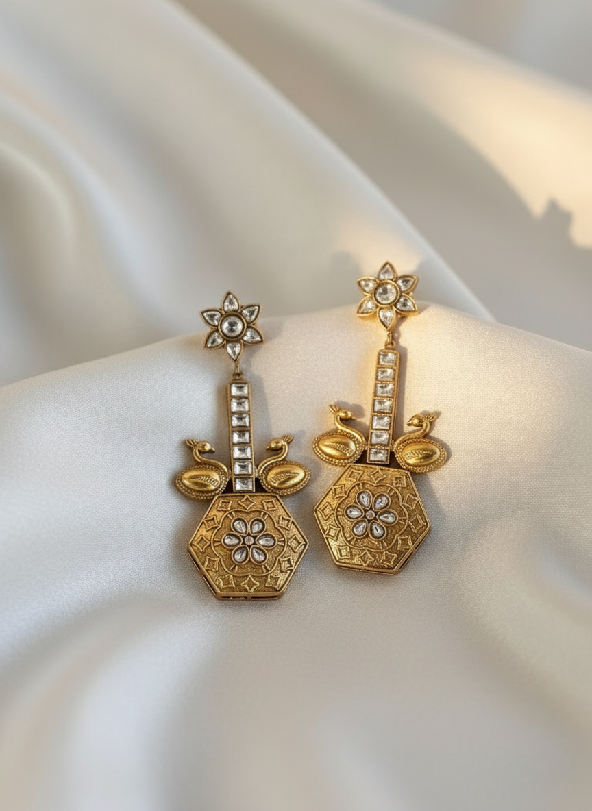 Temple carved earrings