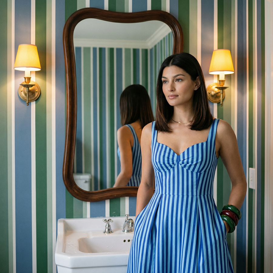 Ira Stripes Dress – view 1 by Ozel