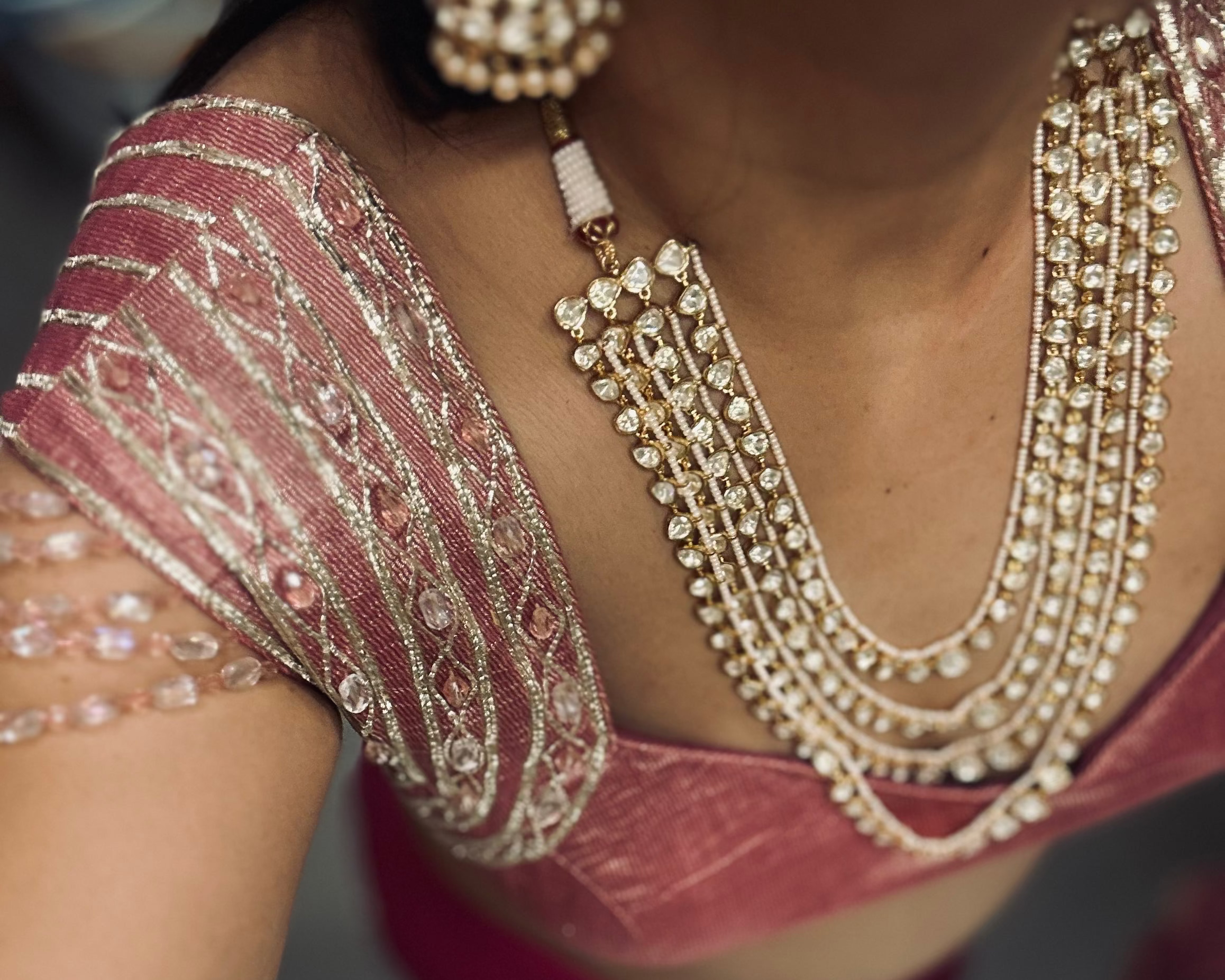 Modern Maharani Kundan Polki Four Layered Haar