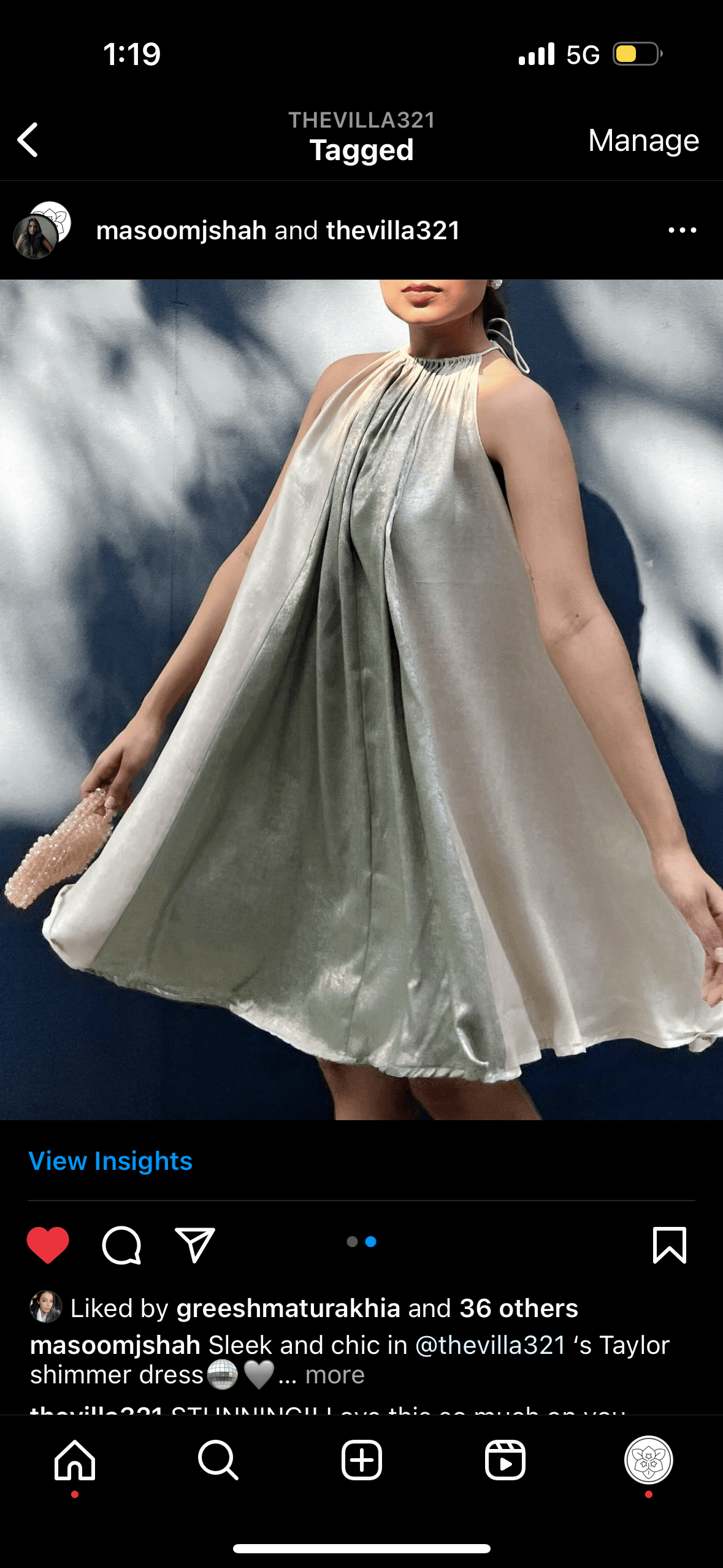 Taylor Shimmer Short Dress - Ozel