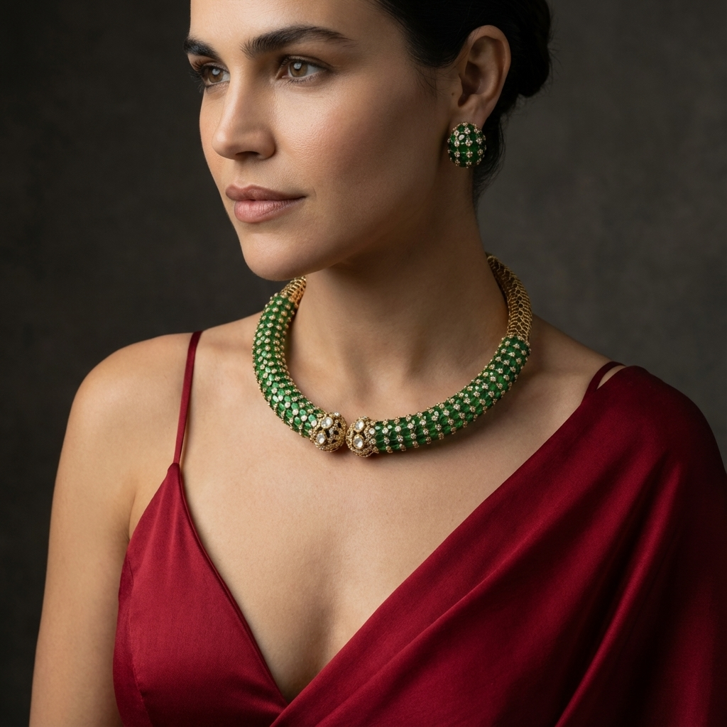 Emerald Torque Hasli Set