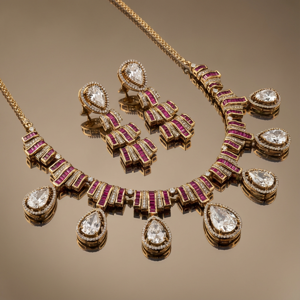 Virelle Baguette and Moissanite Set