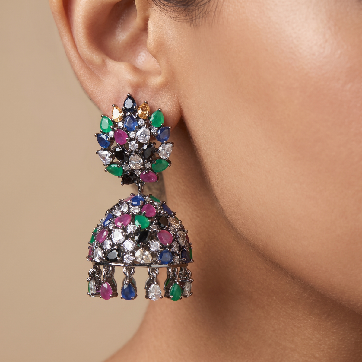 Gemstone Chandelier Earrings