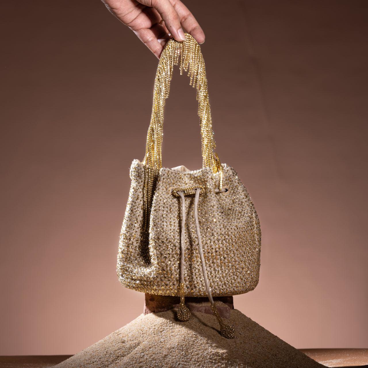 Gold Pixel Bucket Bag - Ozel