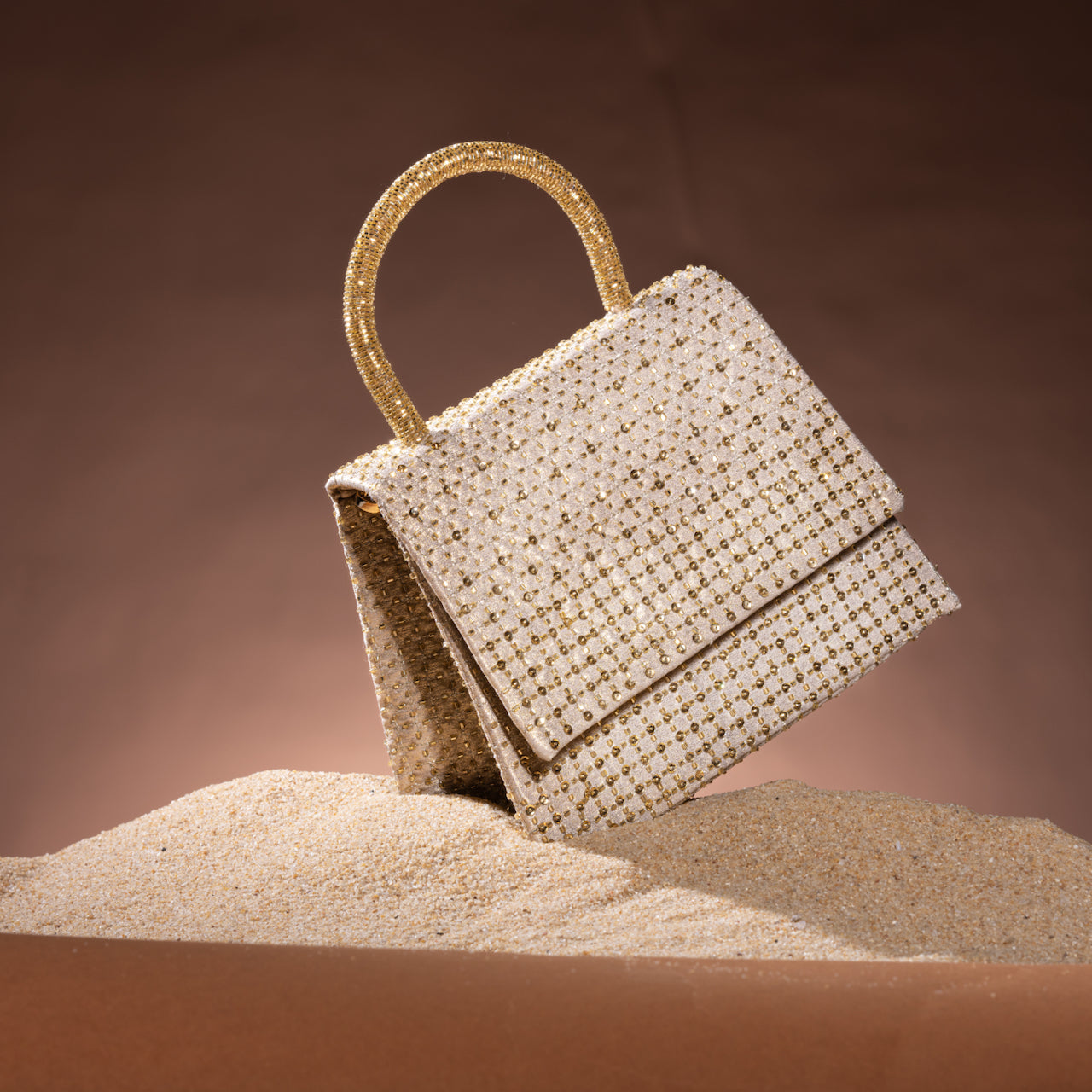 Gold Pixel Kelly Flap Bag