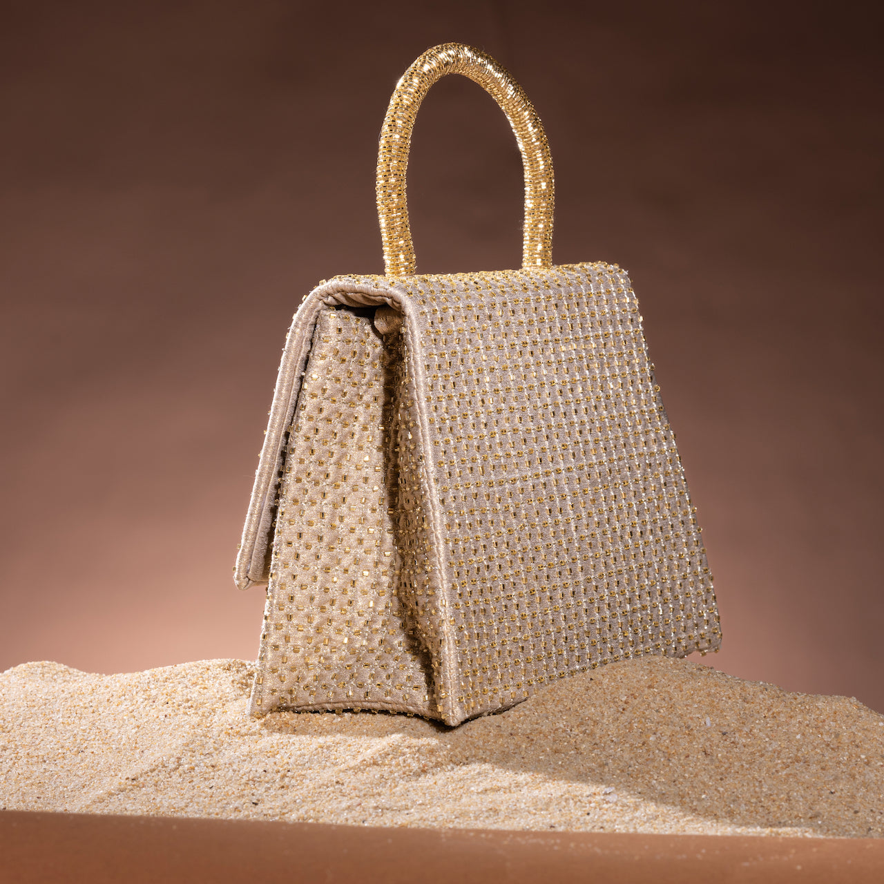 Gold Pixel Kelly Flap Bag