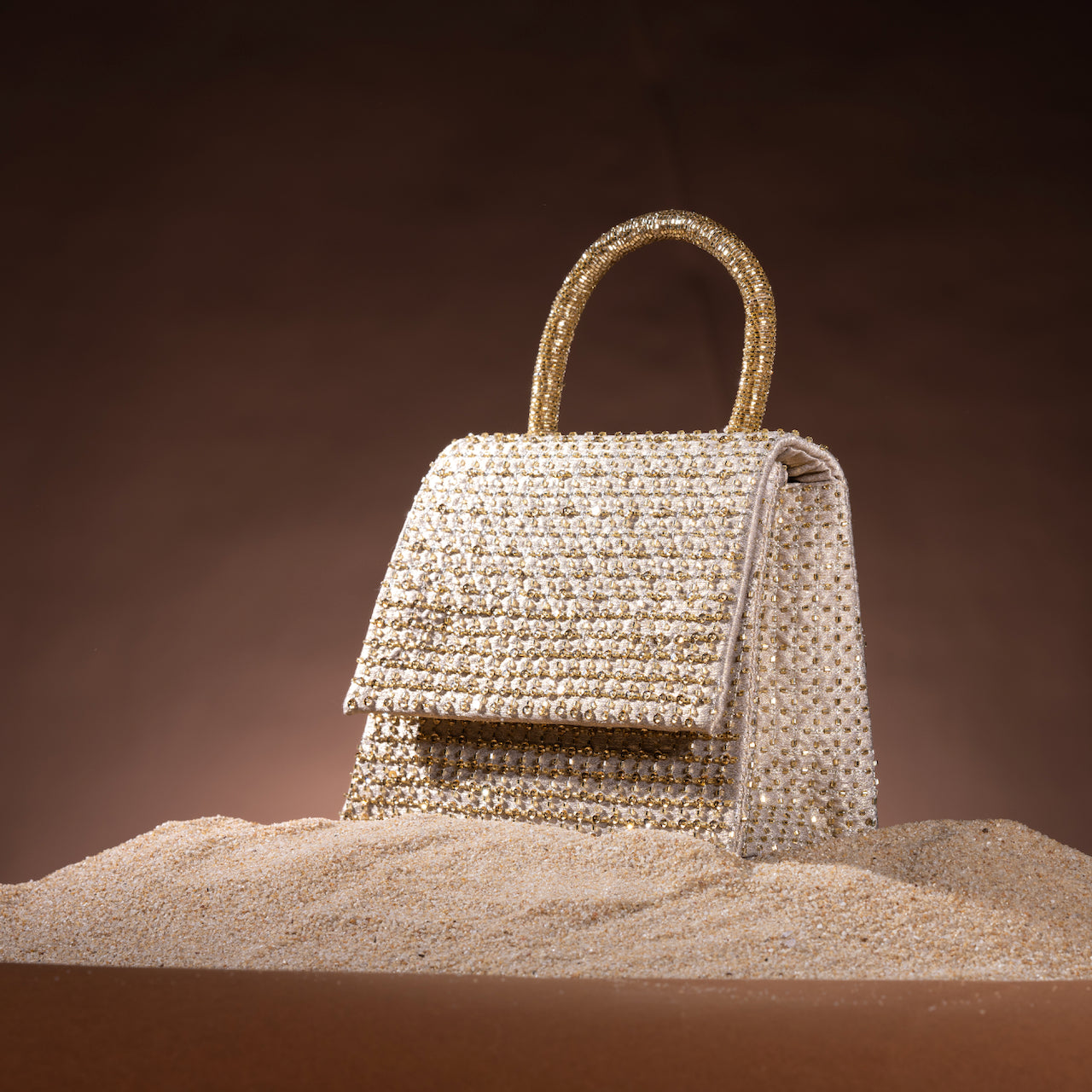 Gold Pixel Kelly Flap Bag