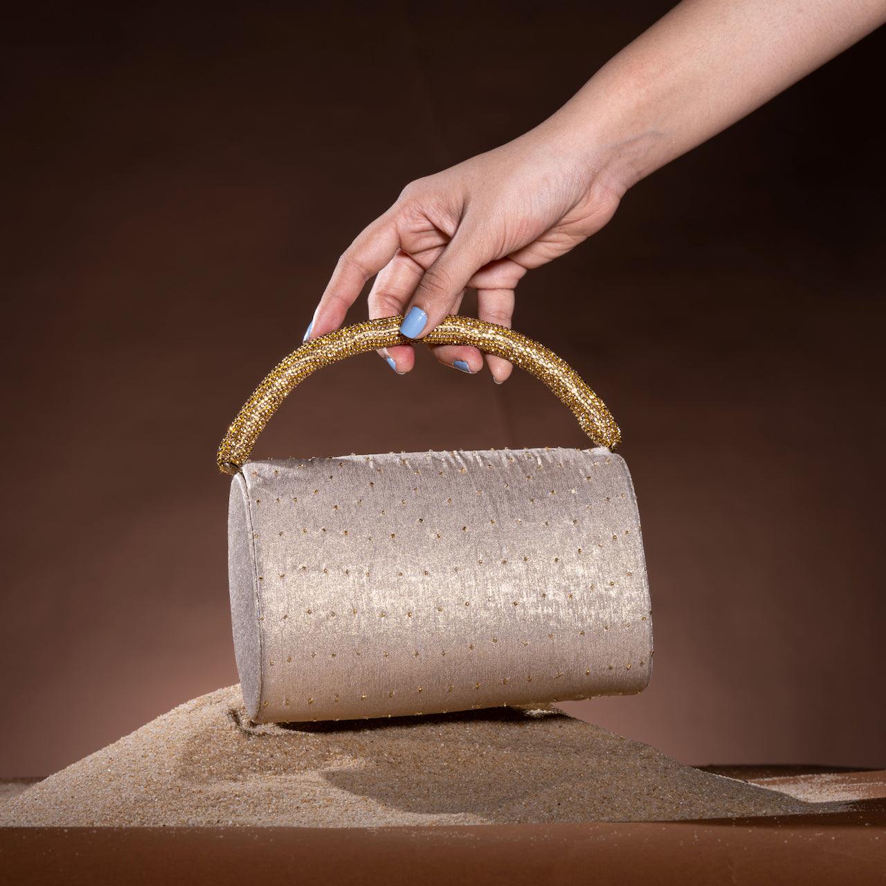 Gold shimmer flap bag starburst - Ozel