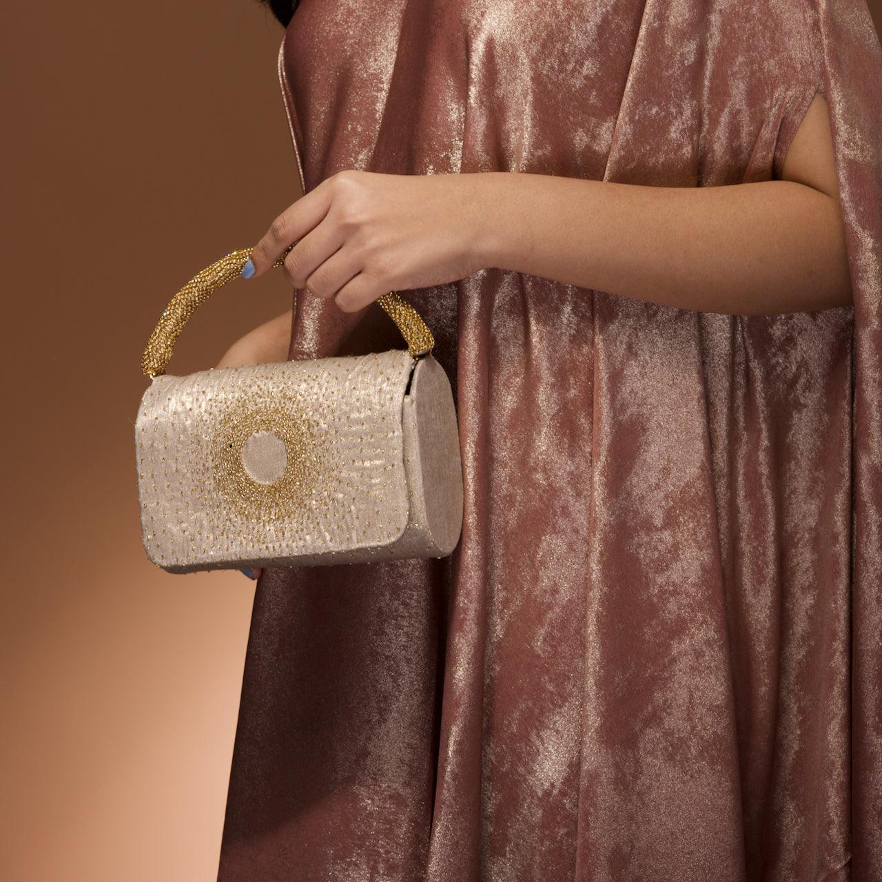 Gold shimmer flap bag starburst - Ozel