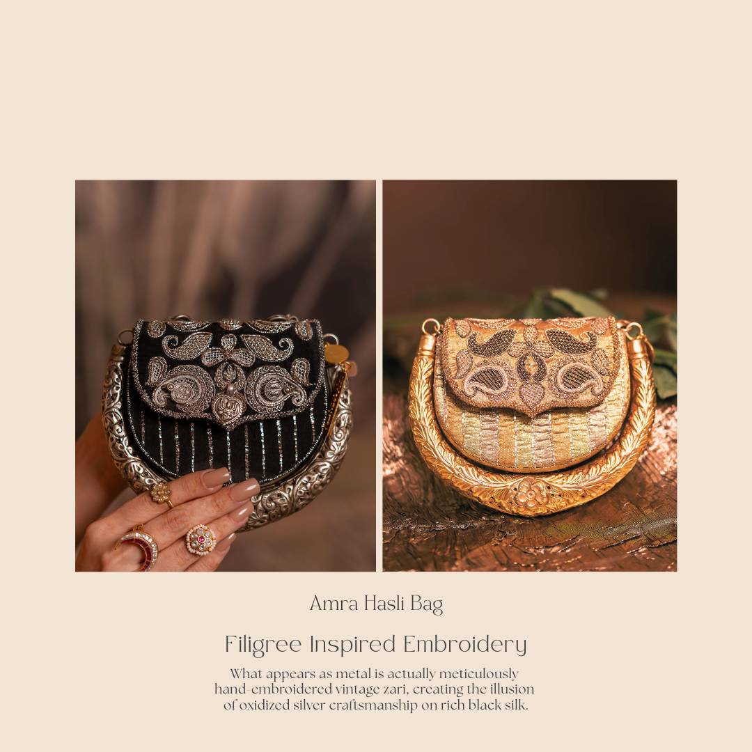 Khushnaz Turner with Amra Black Hasli Bag