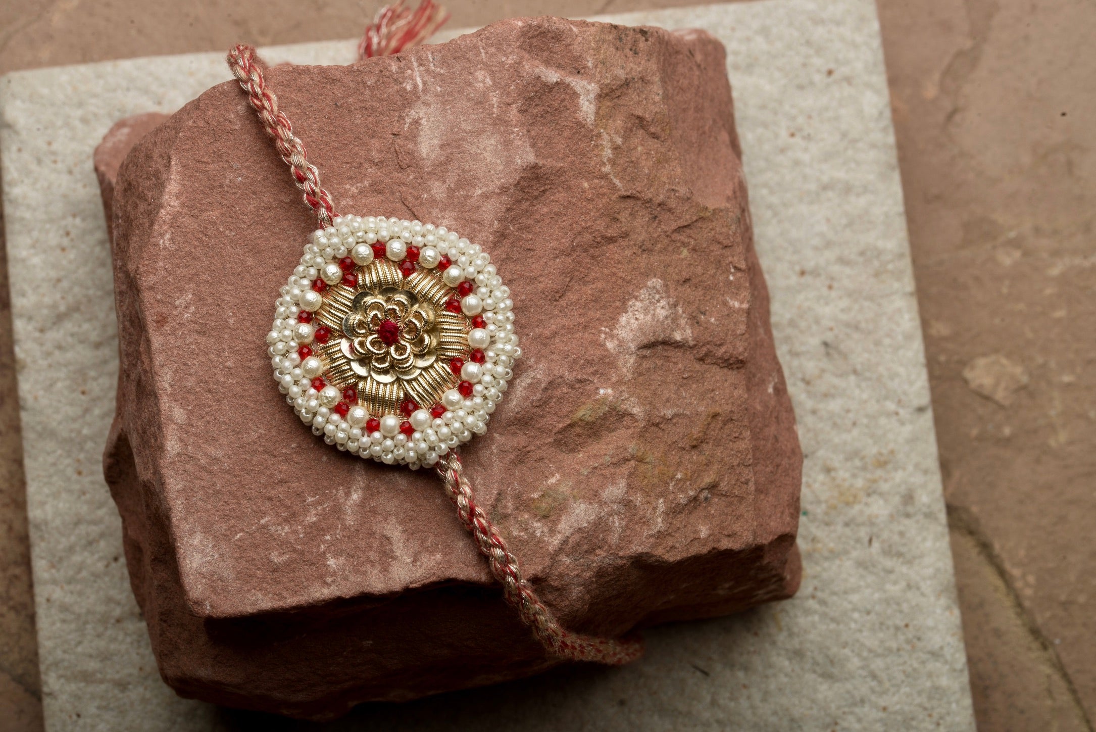 Set of 3 Embroidered Pearl Rakhis