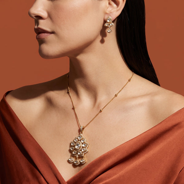 Shrima Crystal Pendant Necklace & Earrings Set