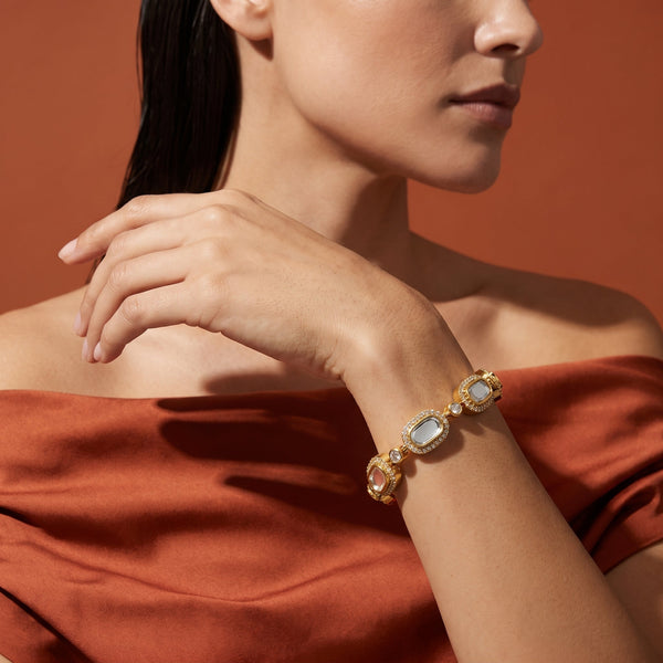 Oval Stone Link Bangle