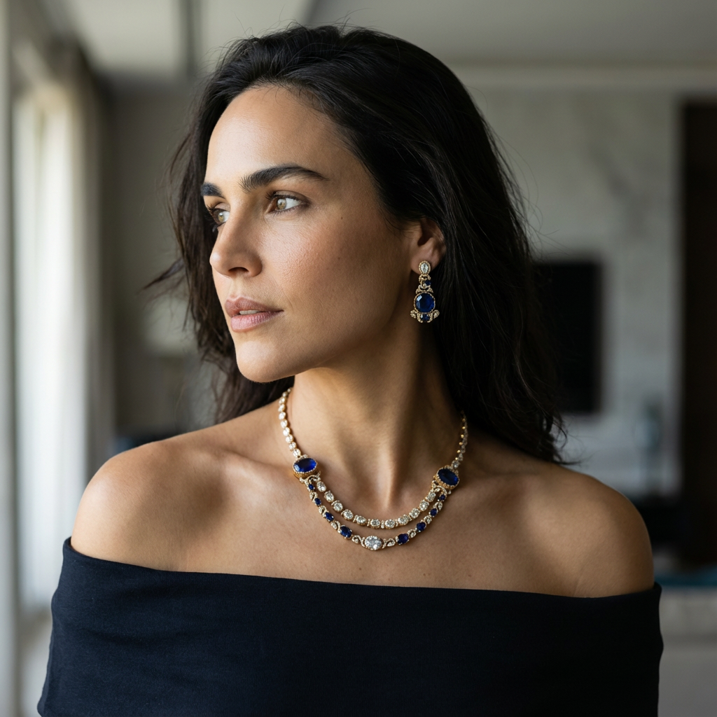 Cobalt Aurelia Necklace & Earring Set