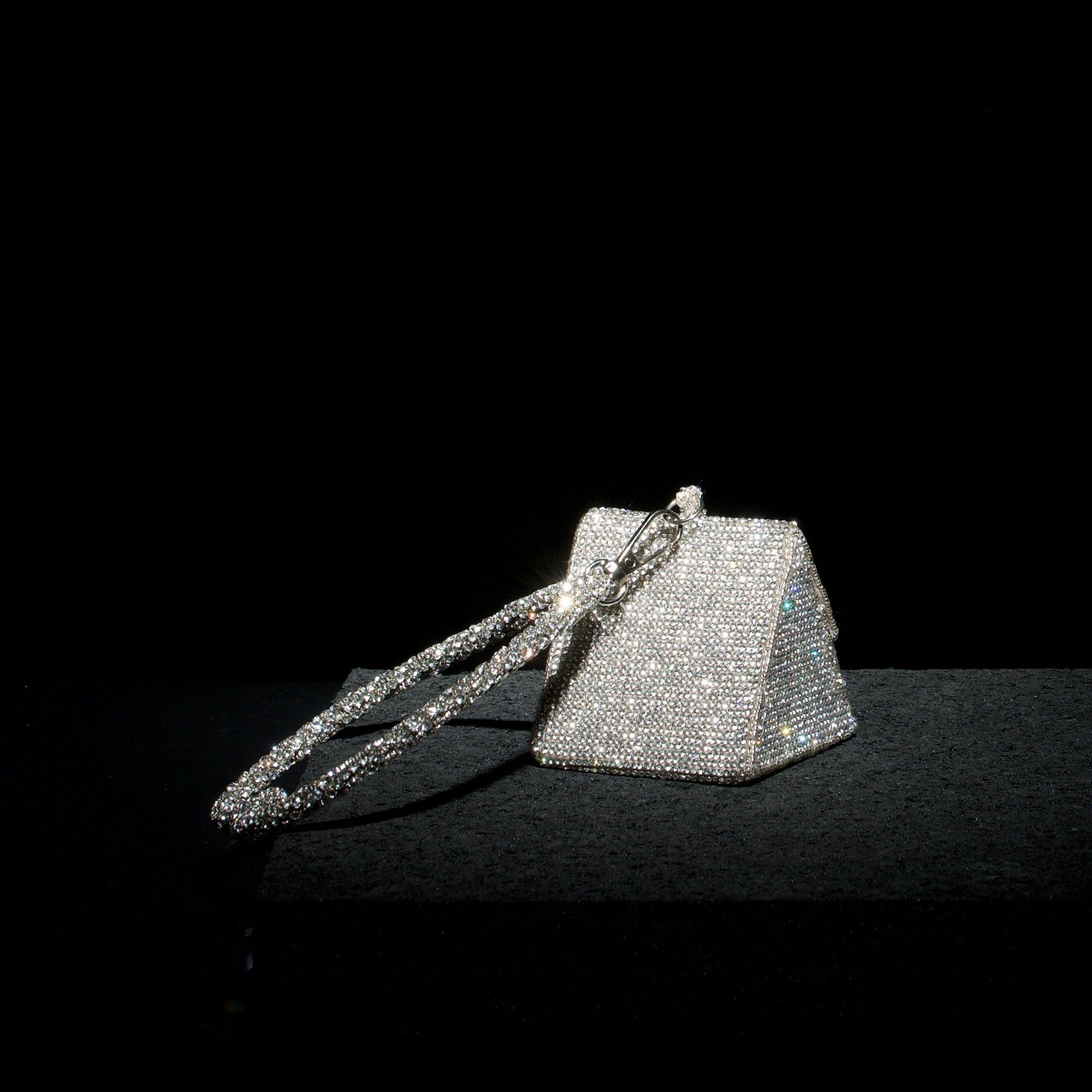 Nano Charm Bag with Crystal Handle - Ozel
