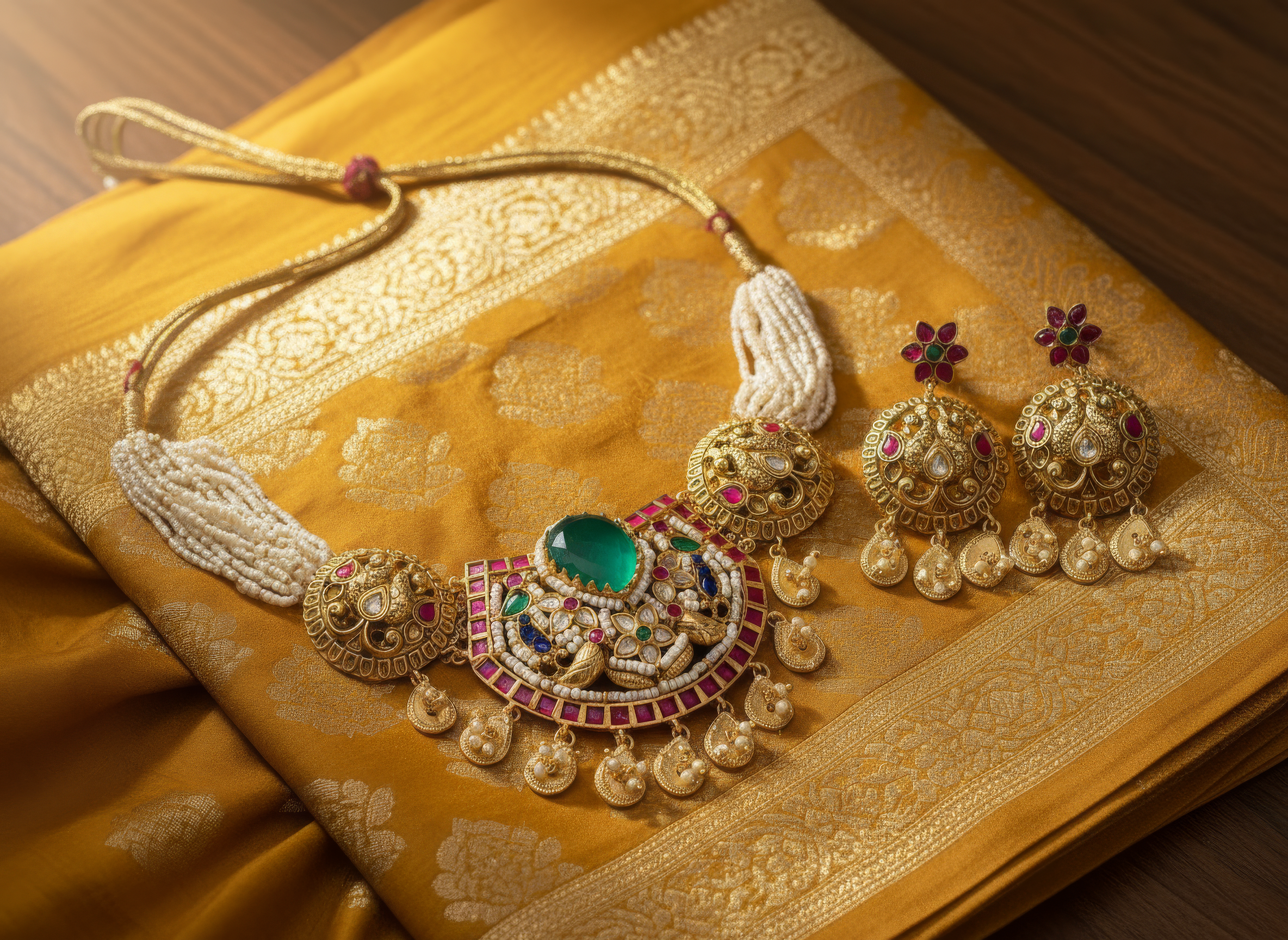 Heritage Temple Necklace with Earrings