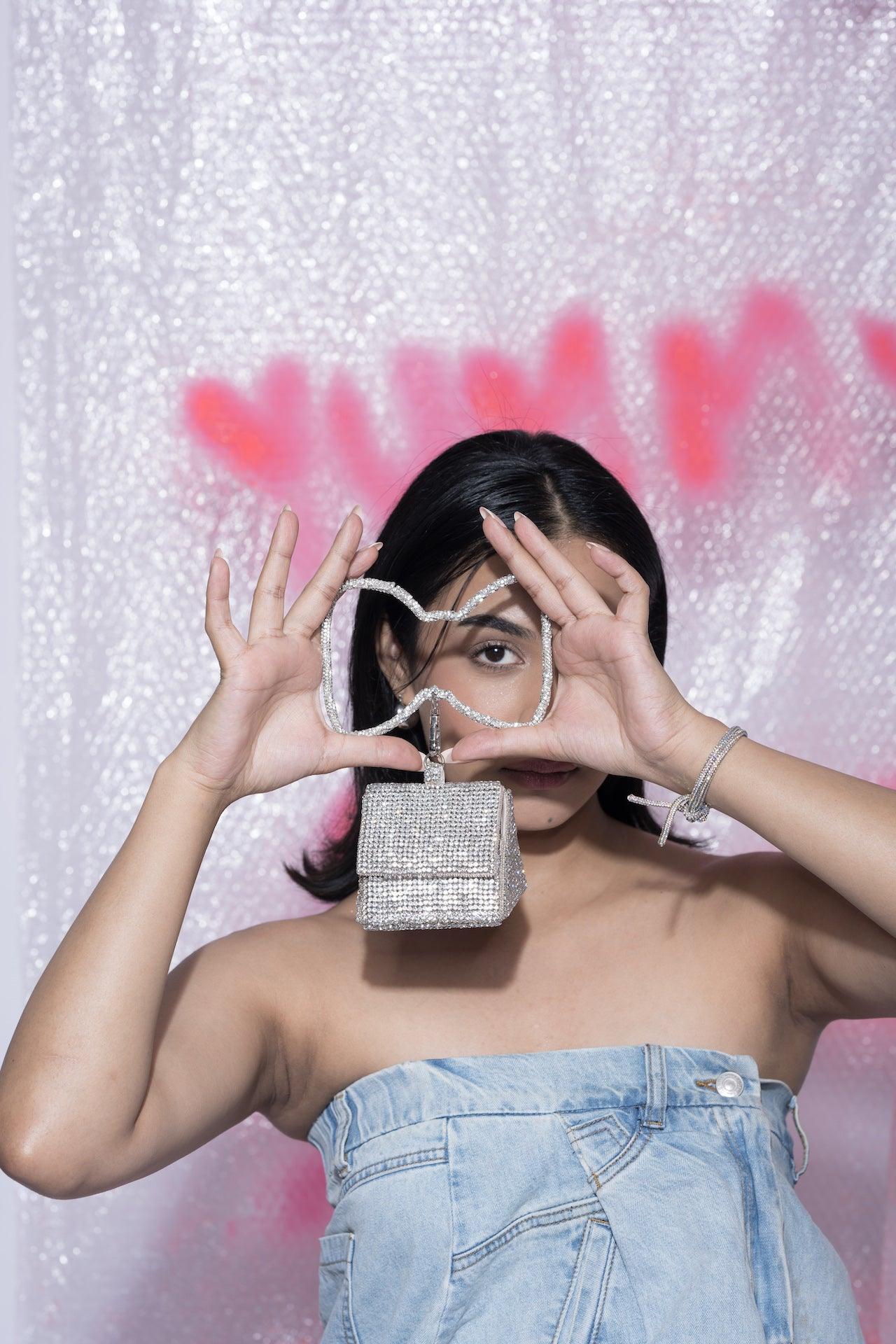 Lekker Crystal Nano Bag with Bow Handle - Ozel