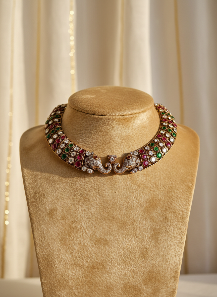Ekdant Kundan Hasli Necklace with Earrings