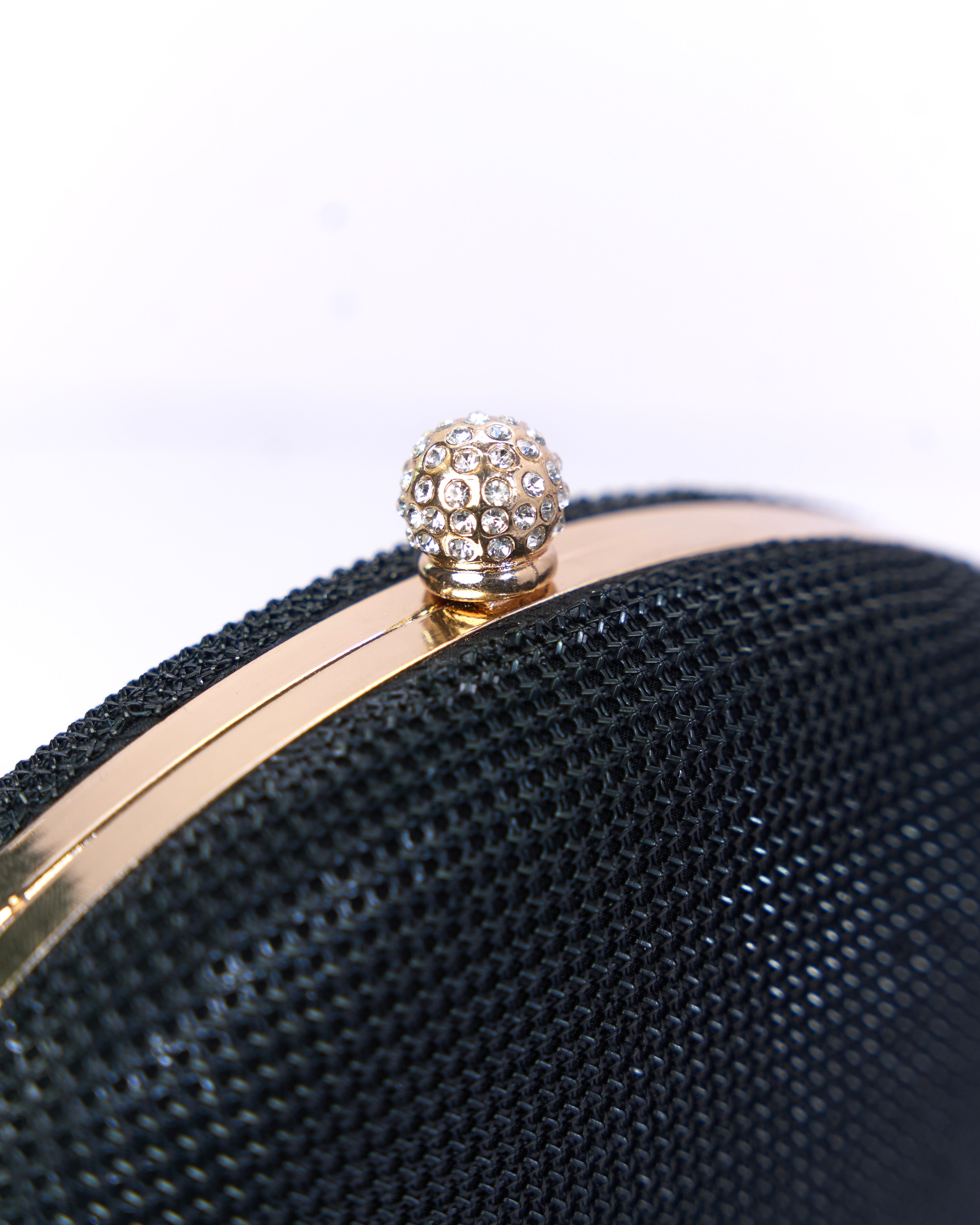 Aura Black Mesh Clutch Bag