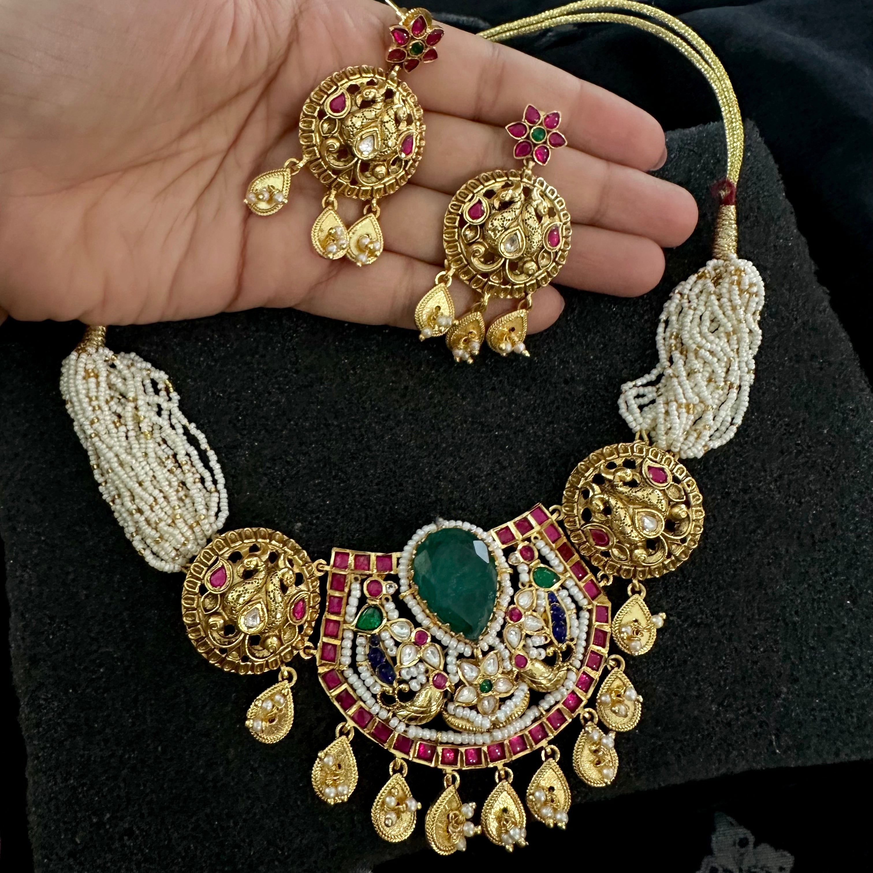 Heritage Temple Necklace with Earrings