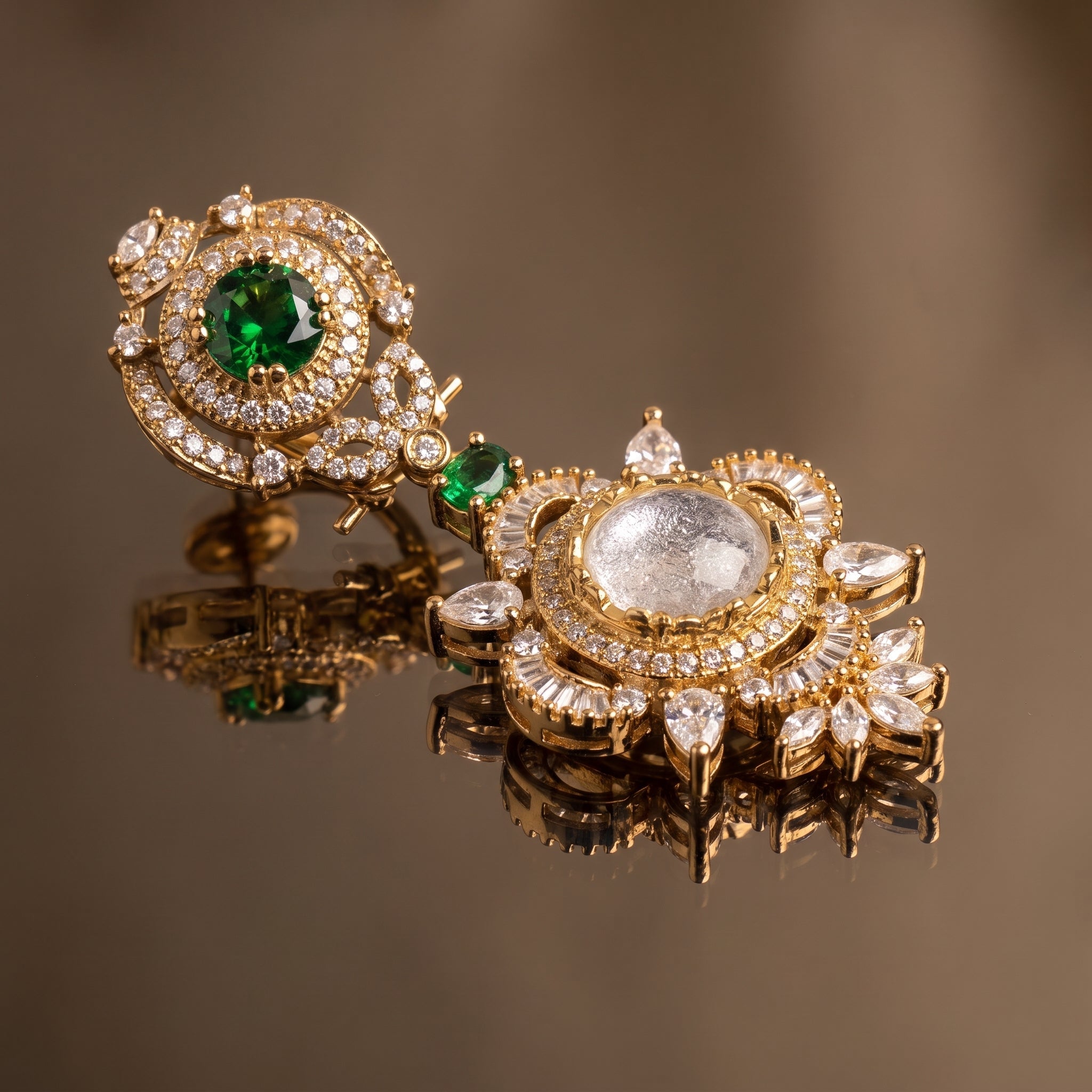 Radha Dual Ornament Chandelier Earrings