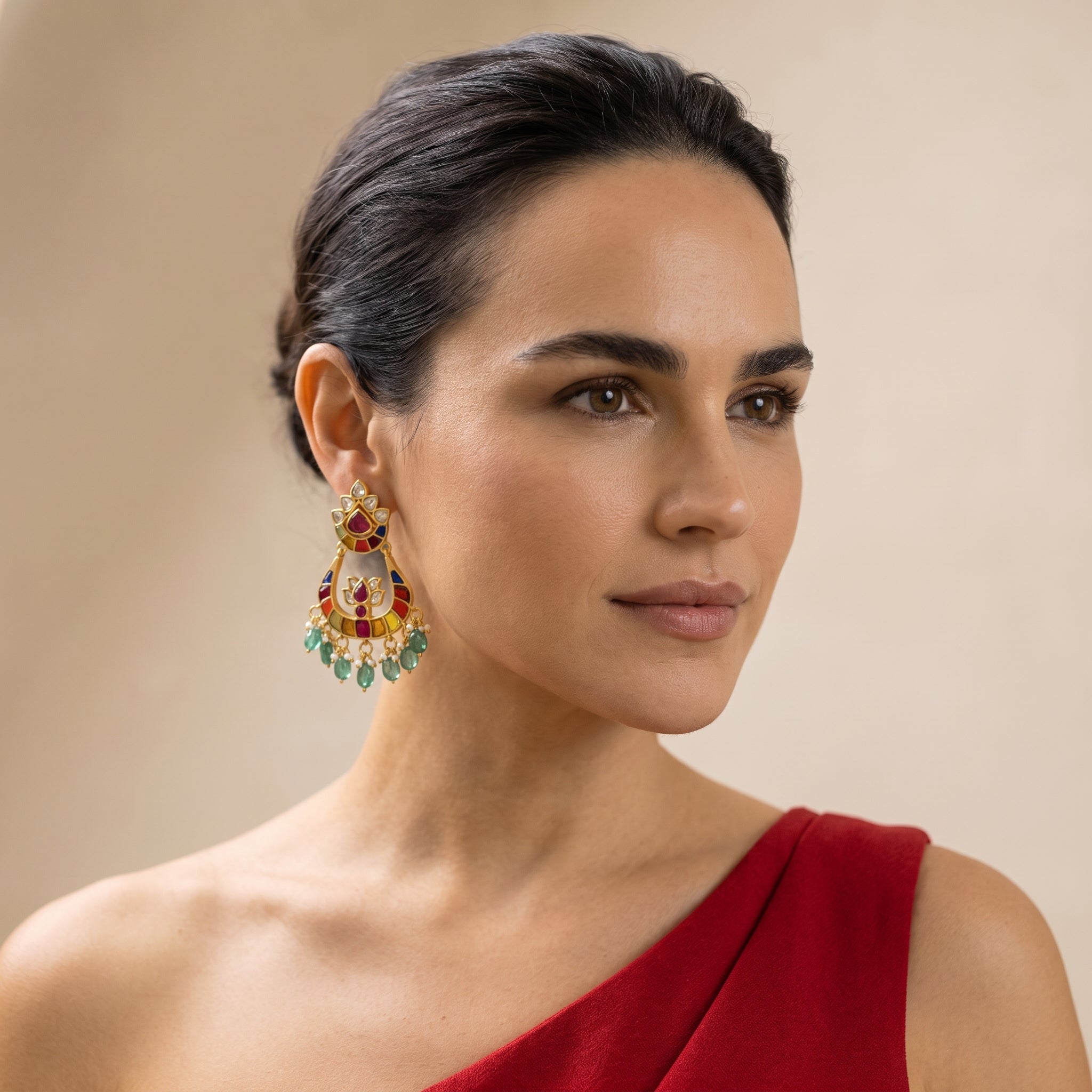 Peacock Garden Chandelier Earrings