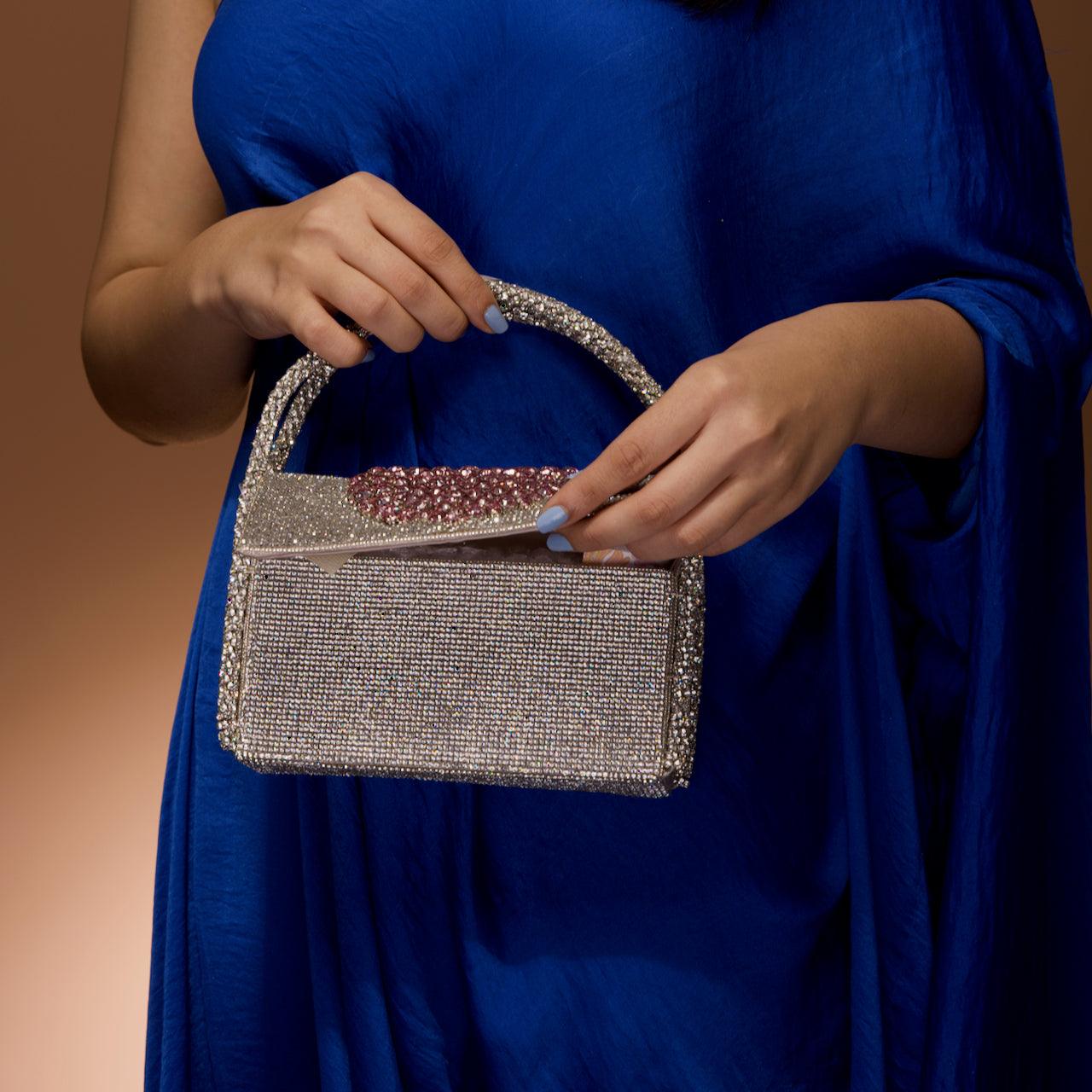 Silver Hotfix Heart Bag - Ozel
