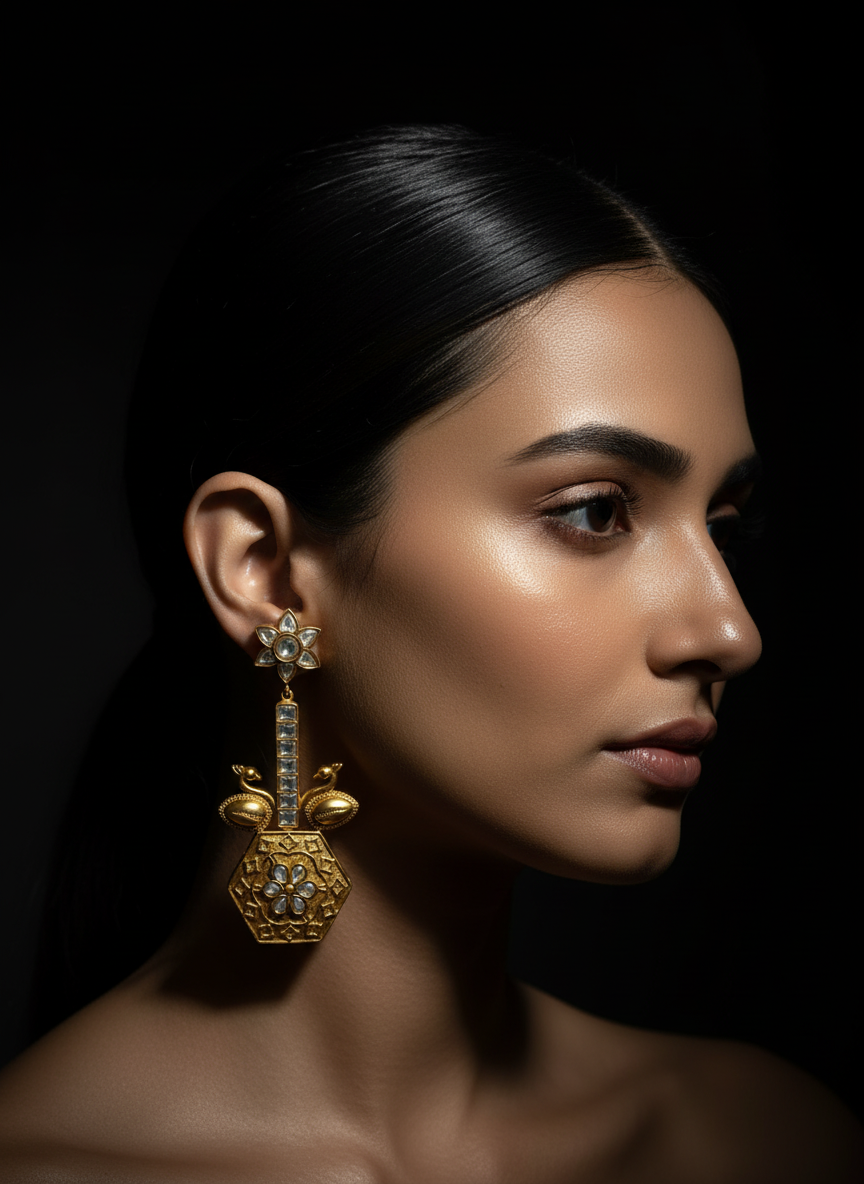 Temple carved earrings