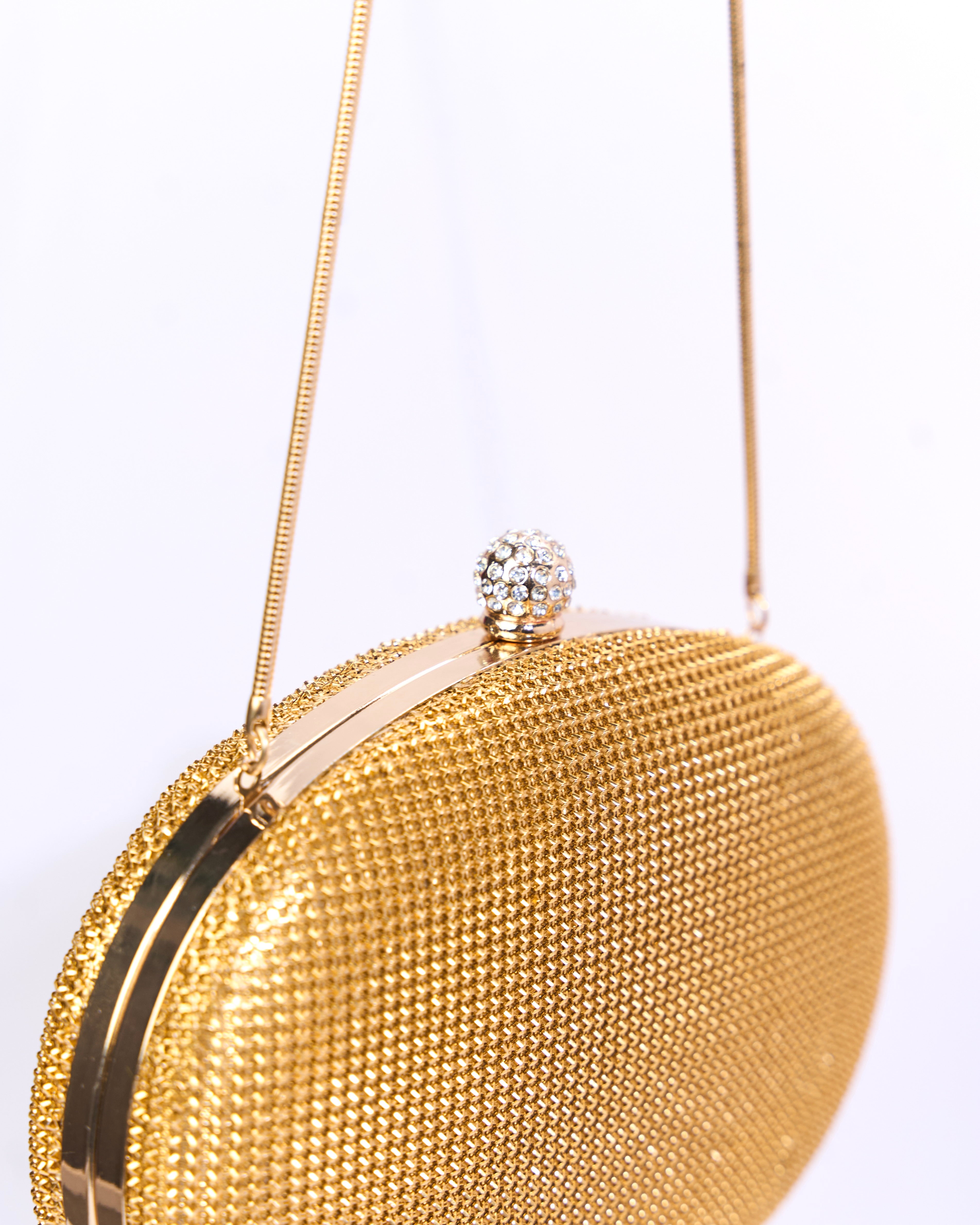 Aura Gold Mesh Clutch
