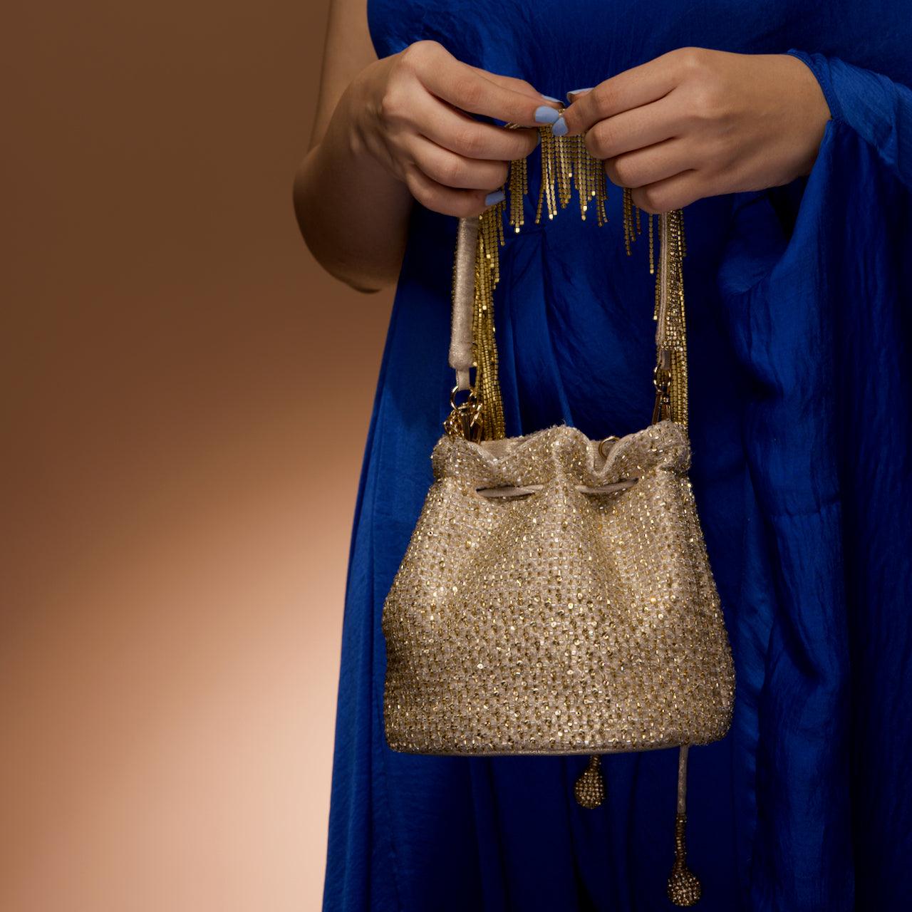 Gold Pixel Bucket Bag - Ozel