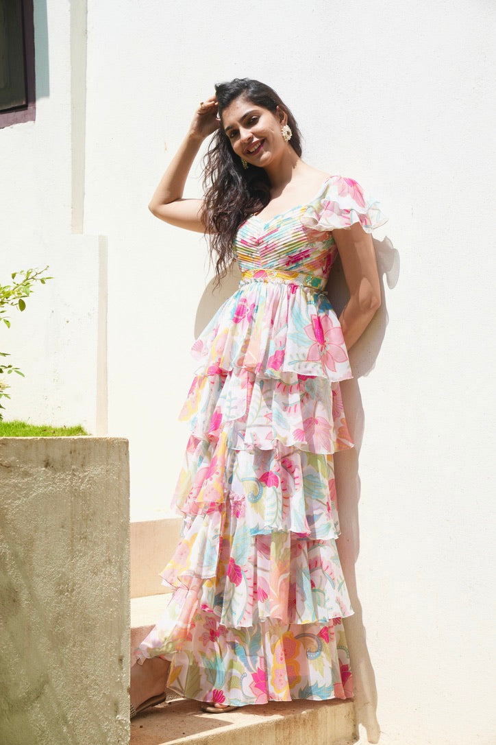 Gulabi Layered Dress – elegant Indian dress by Ozel