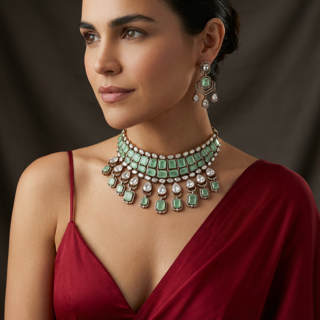 Emerald Cascade Heritage Necklace Set