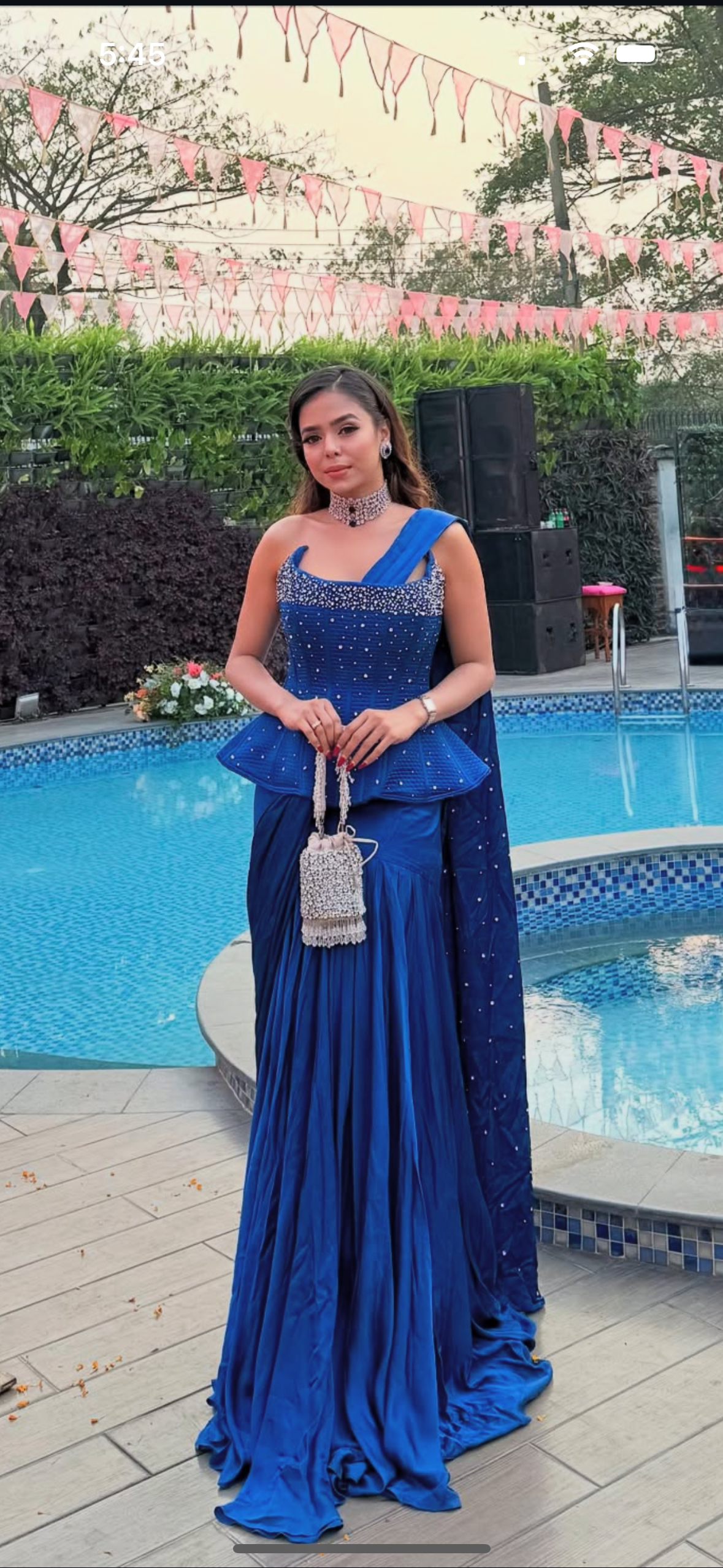 Rhinestones mini bucket bag with handle