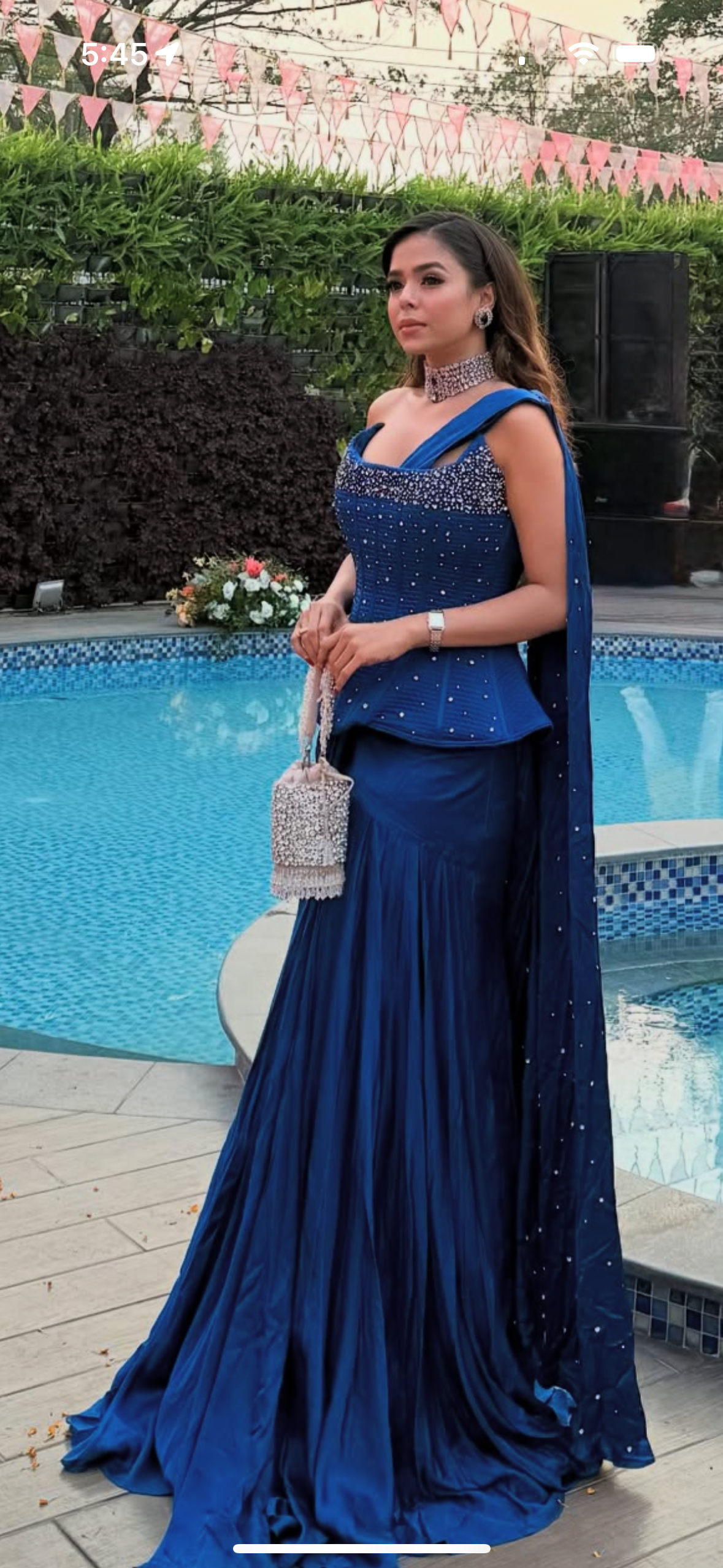 Rhinestones mini bucket bag with handle