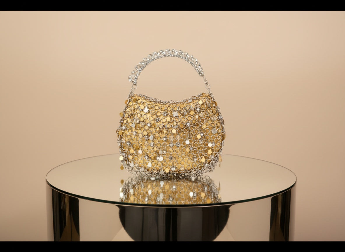 Crystal Cosmic Crescent Bag