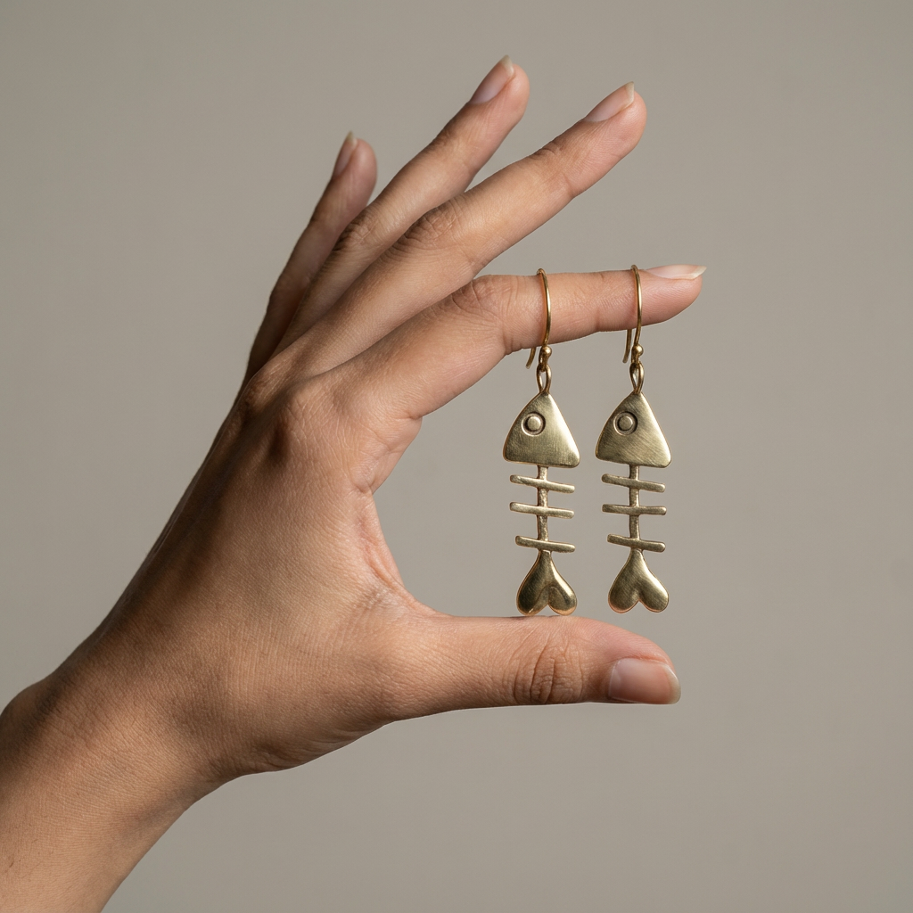 Fishbone Drop Earrings