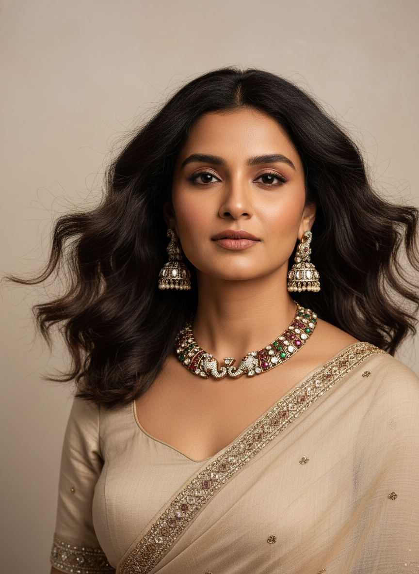 Ekdant Kundan Hasli Necklace with Earrings