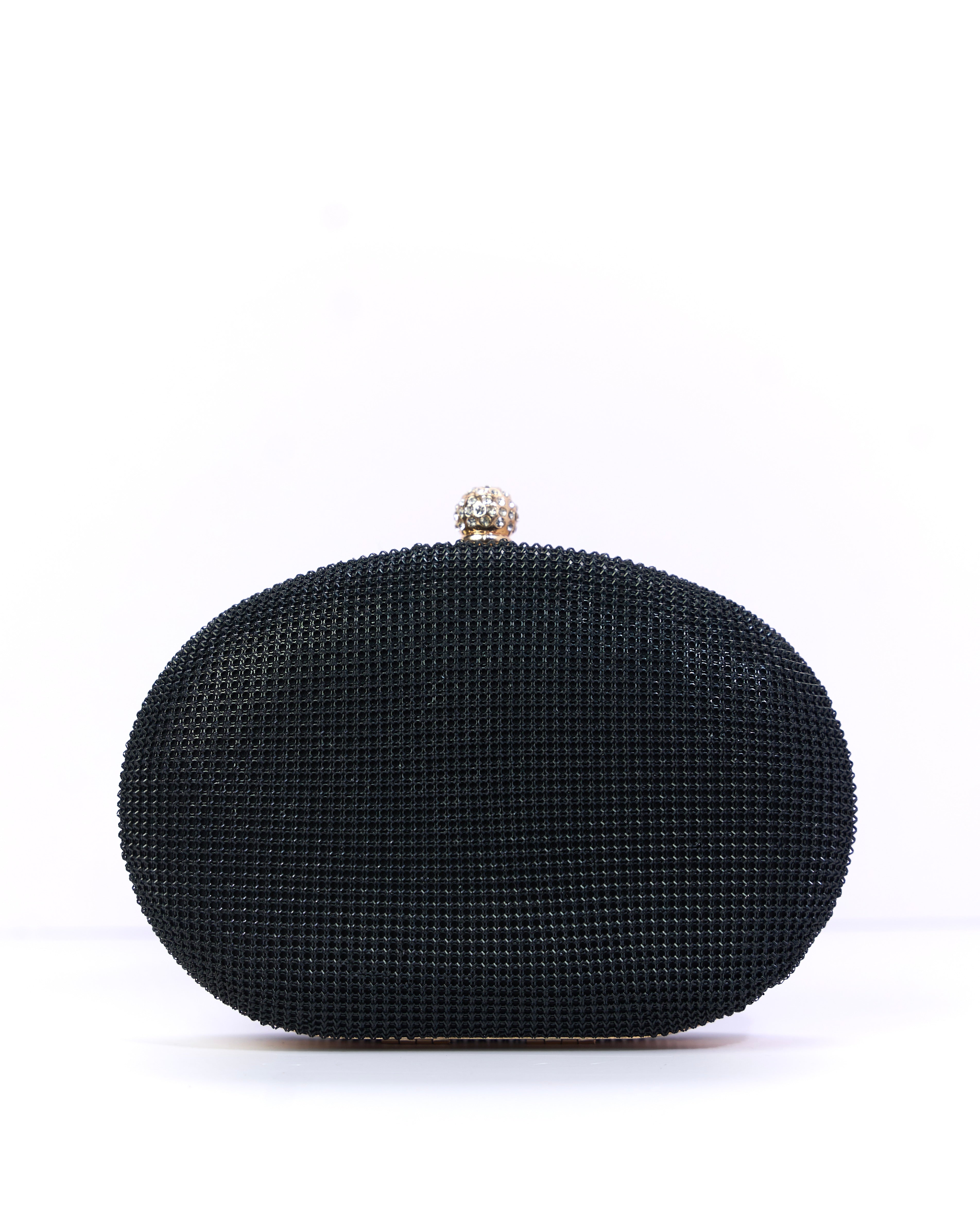 Aura Black Mesh Clutch Bag