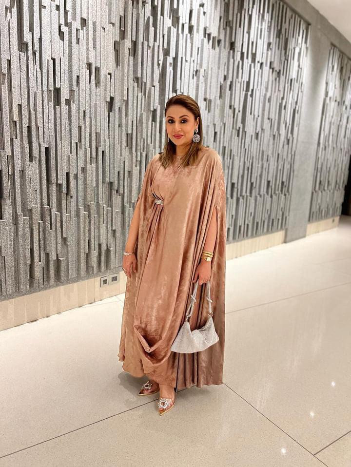 Alia Rose Gold Kaftan Dress - Ozel