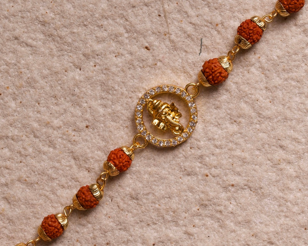 Gol Ganesh Set of 2 Rakhi Bracelets