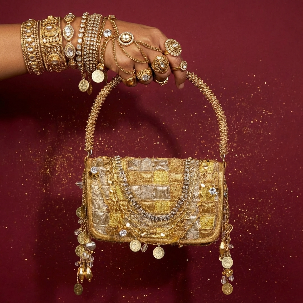 Deo Luxe Woven Flap Bag