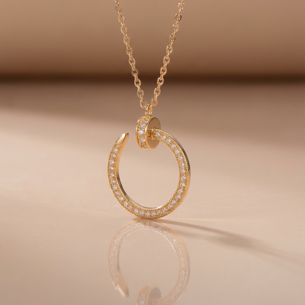 Luna Halo Clasp Pendant Necklace