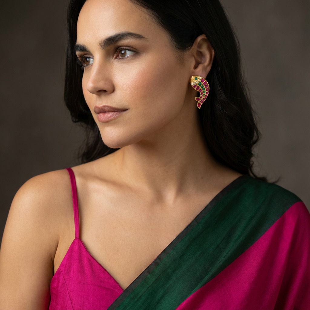 Fish Kundan Earrings