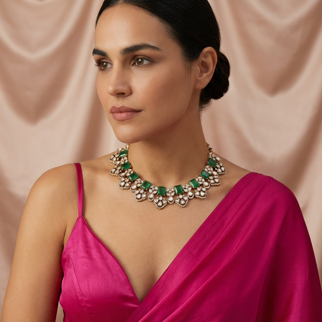 Garden of Emeralds Polki Set