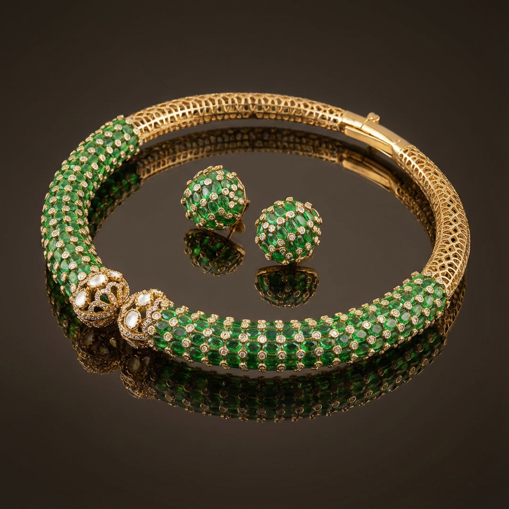 Emerald Torque Hasli Set