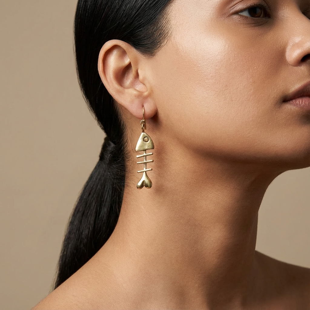 Fishbone Drop Earrings